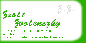 zsolt zvolenszky business card